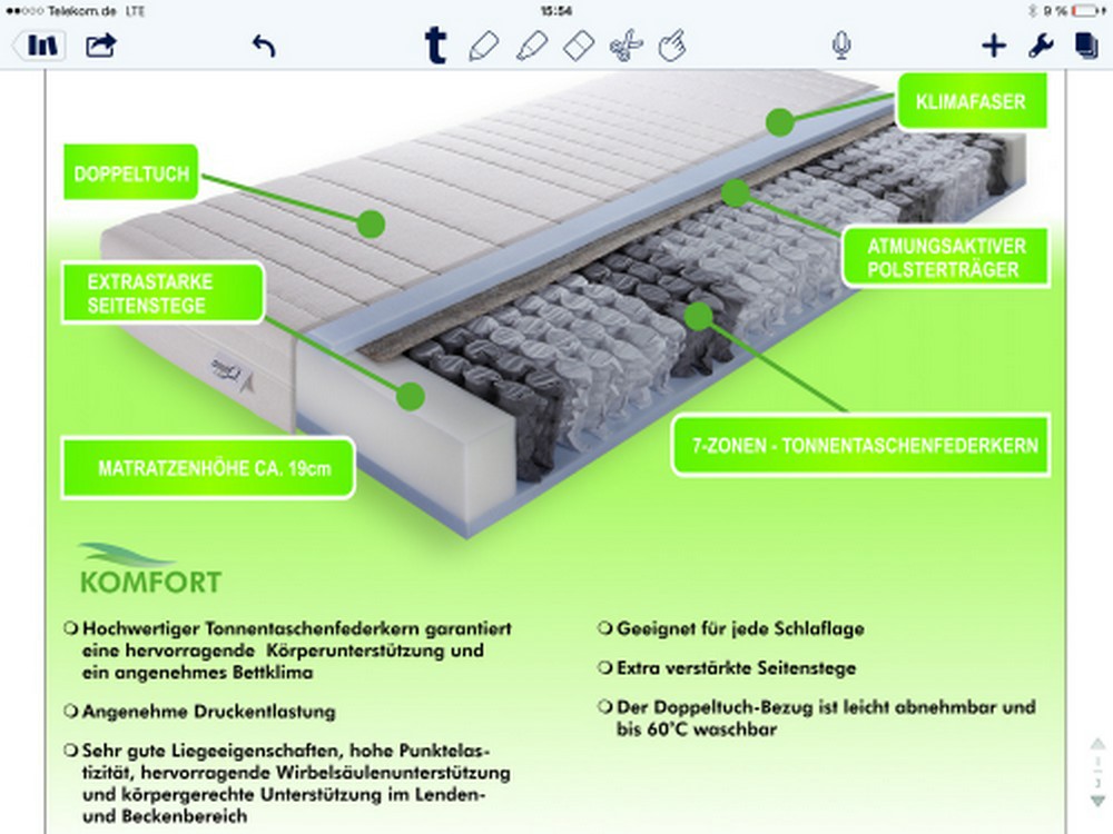 Allmed Spring Plus H2 Tonnentaschenfederkernmatratze