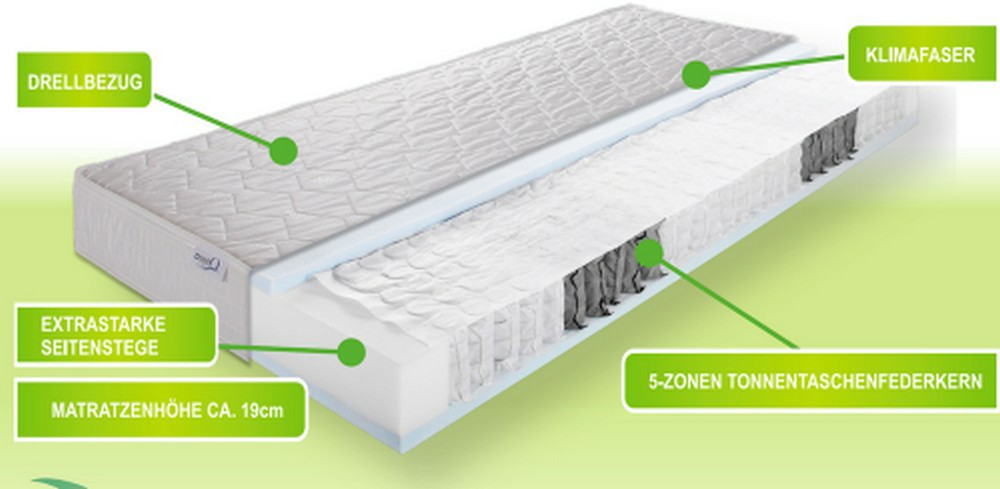 Allmed Spring H2 Tonnentaschenfederkernmatratze